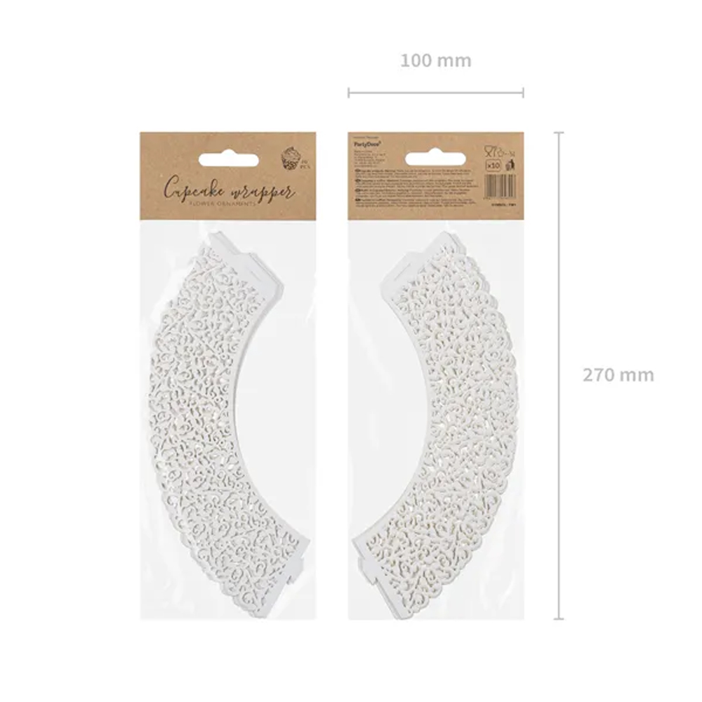 CUPCAKE WRAPPERS WHITE 5.5 X 8.5CM 10PCS - Image 6
