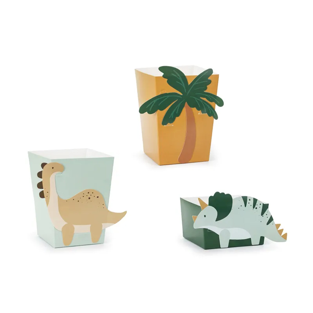 BOXES FOR SNACKS DINOSAURS 3 DESIGNS 6PCS