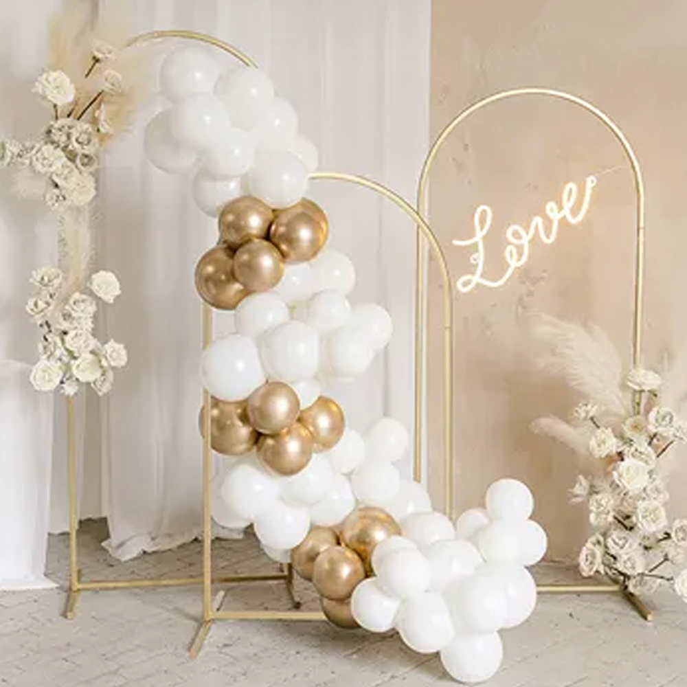 BALLOON GARLAND - WHITE AND GOLD 200CM 60PCS - Image 2