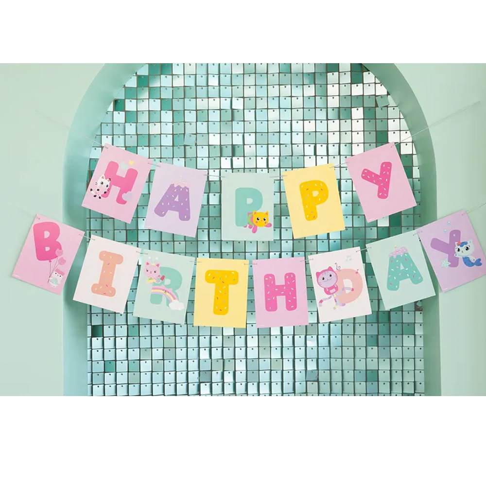 BANNER HAPPY BIRTHDAY GABBY'S DOLLHOUSE 180X15CM - Image 4