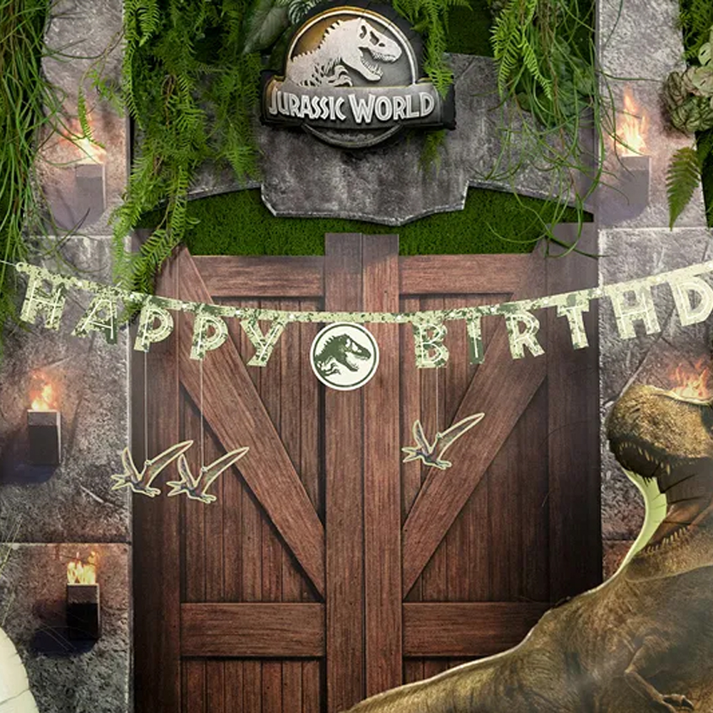 BANNER HAPPY BIRTHDAY JURASSIC WORLD 45X165CM - Image 2