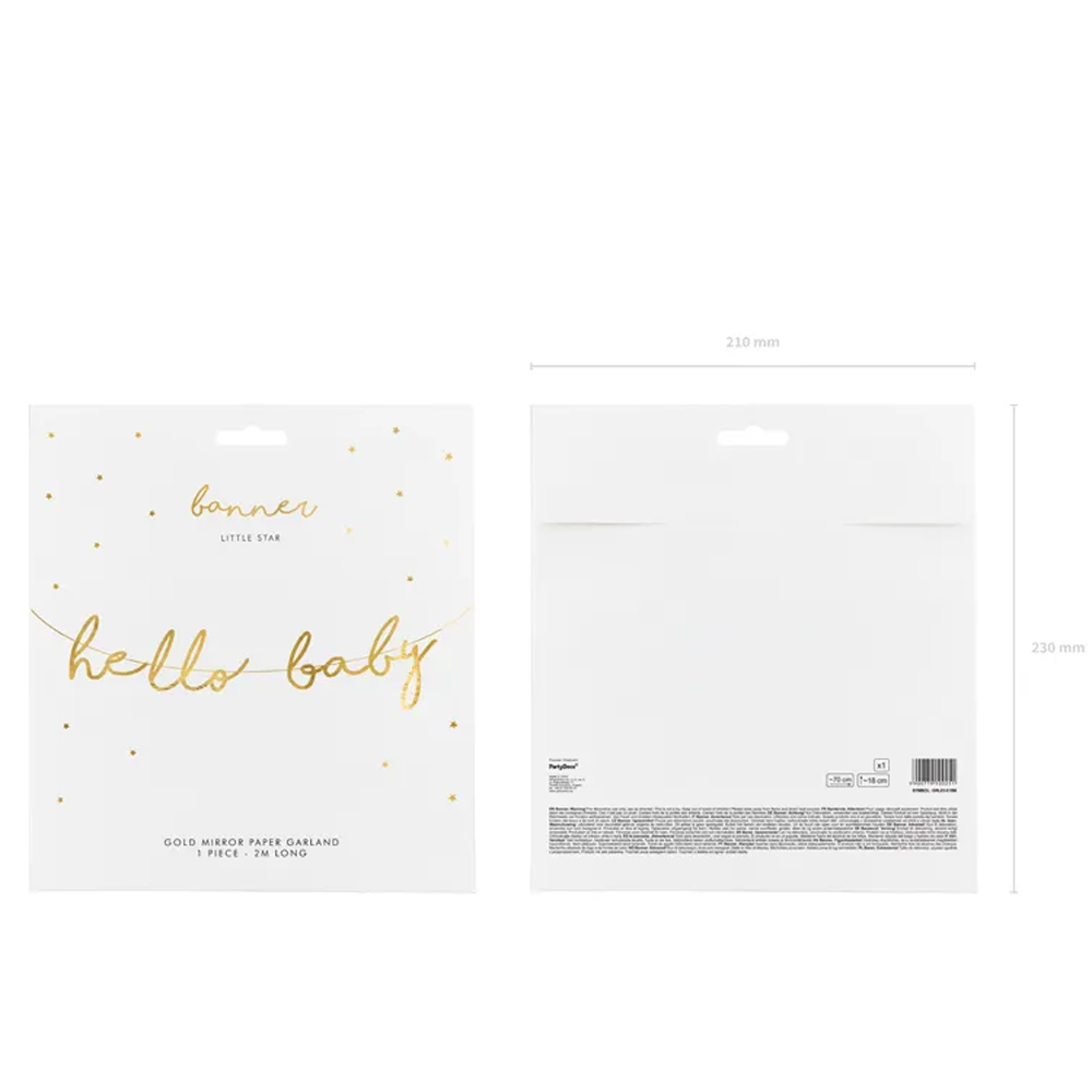 BANNER LITTLE STAR - HELLO BABY GOLD 18X70CM - Image 6
