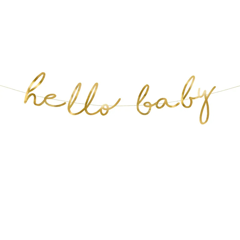 BANNER LITTLE STAR - HELLO BABY GOLD 18X70CM