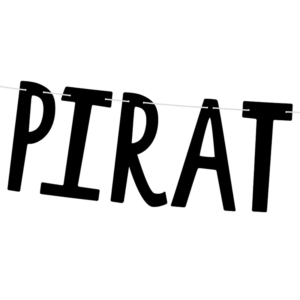 BANNER PIRATES PARTY BLACK 14X100CM - Image 2