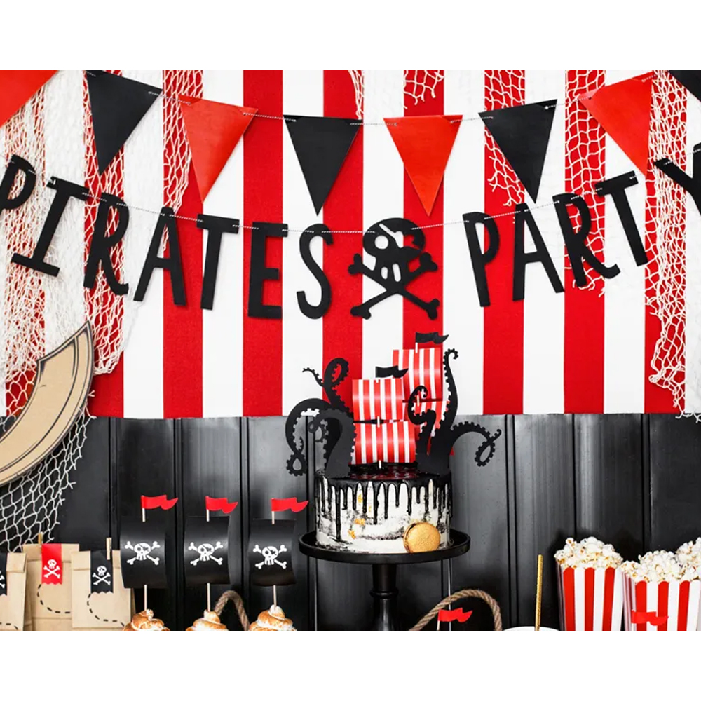 BANNER PIRATES PARTY BLACK 14X100CM - Image 3