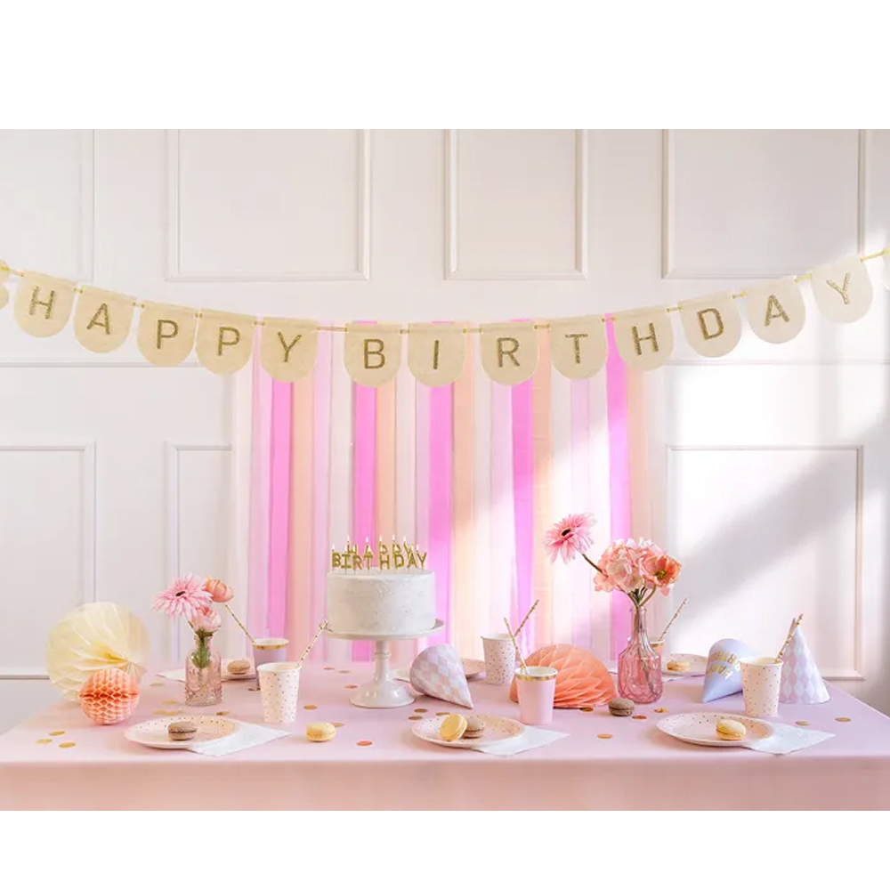 BANNER FELT HAPPY BIRTHDAY PINK 3M - Image 2