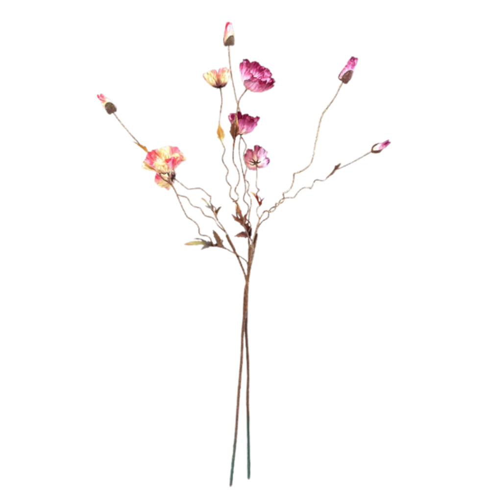 SORTMENT OF POPPY TWIST FADING PURPLE AND PINK 100CM