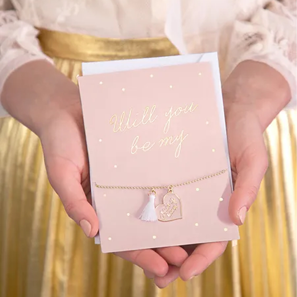 CARD WITH BRACELET WILL YOU BE MY MAID OF HONOR 10.5X14.8CM - Image 2