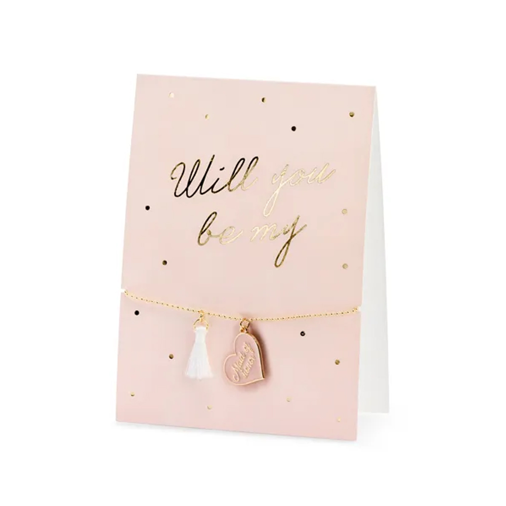CARD WITH BRACELET WILL YOU BE MY MAID OF HONOR 10.5X14.8CM