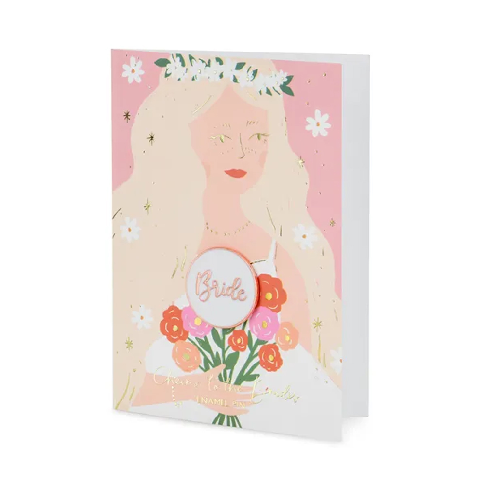 CARD WITH ENAMEL PIN BRIDE 10.5X15CM
