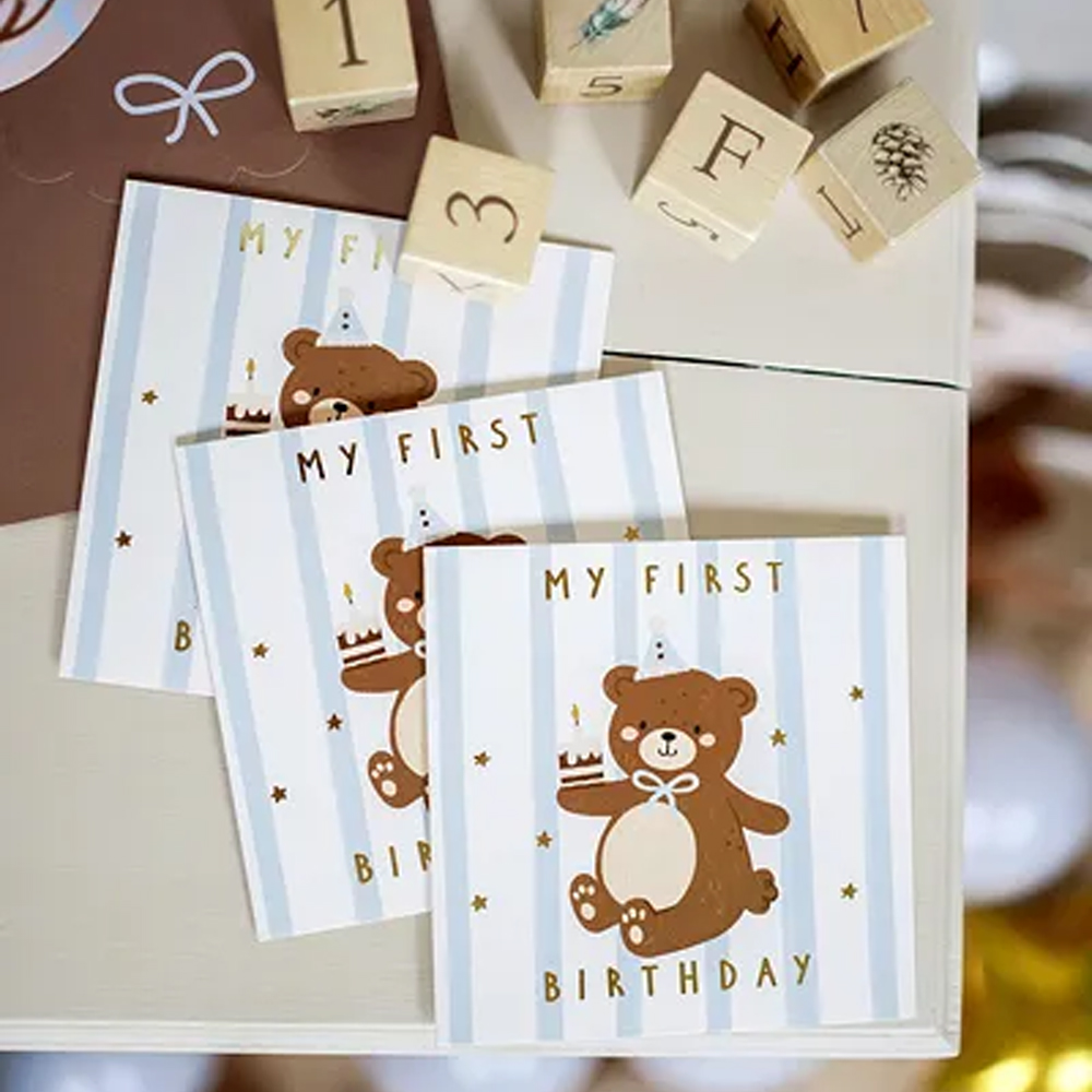 BIRTHDAY CARD BEAR 14X14CM - Image 2