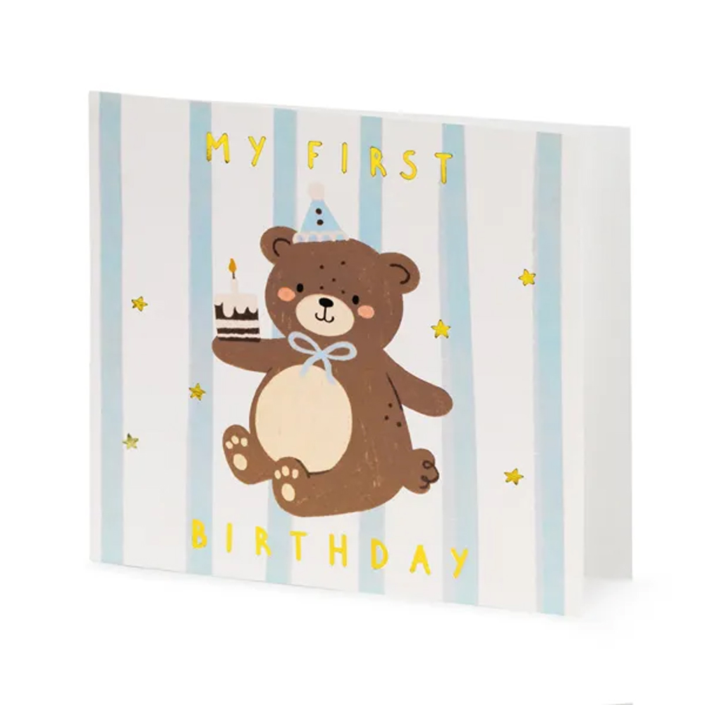 BIRTHDAY CARD BEAR 14X14CM