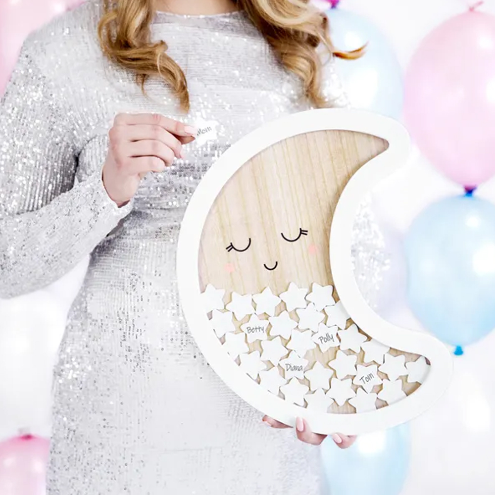 WOODEN GUEST BOOK - MOON 38.5X30CM - Image 4