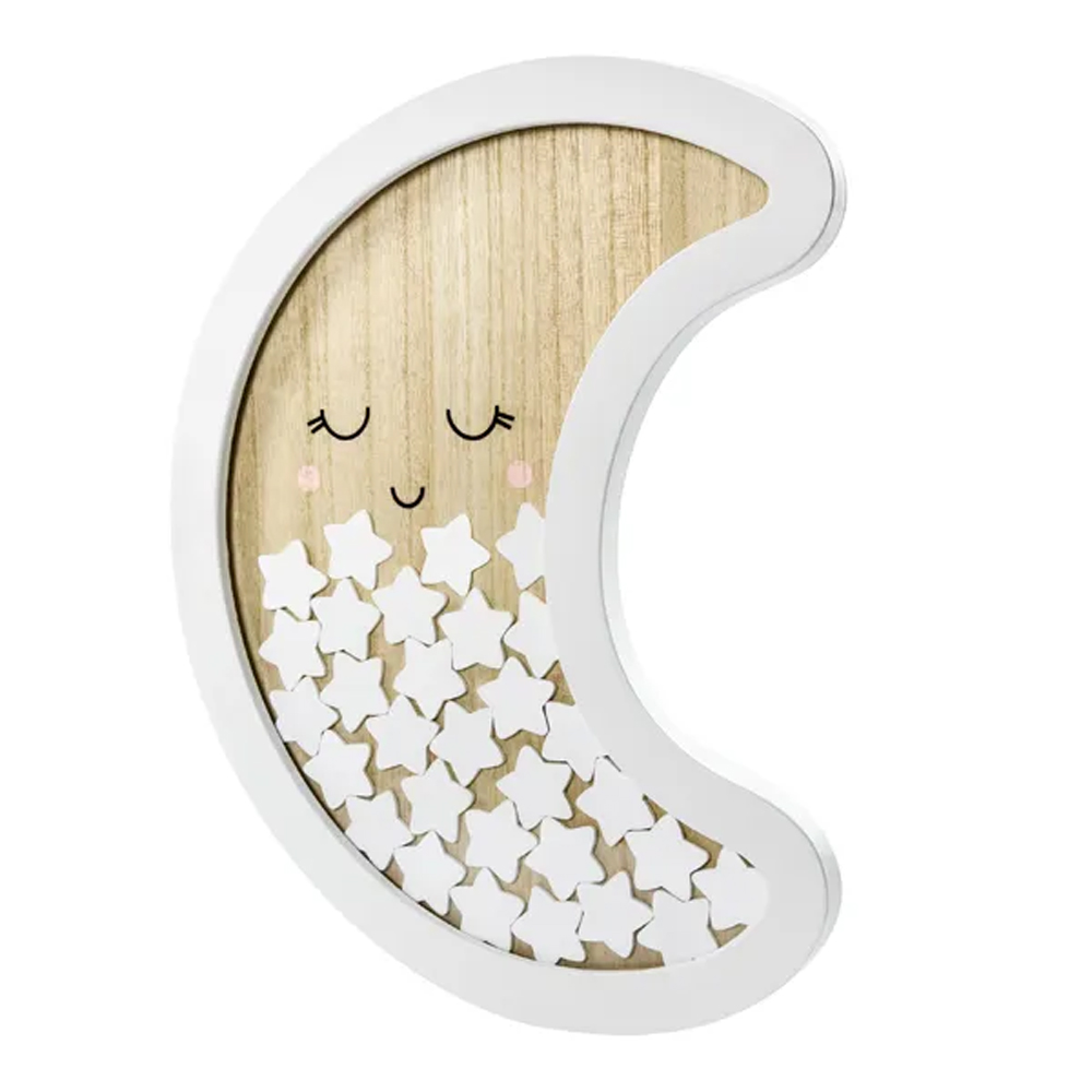 WOODEN GUEST BOOK - MOON 38.5X30CM