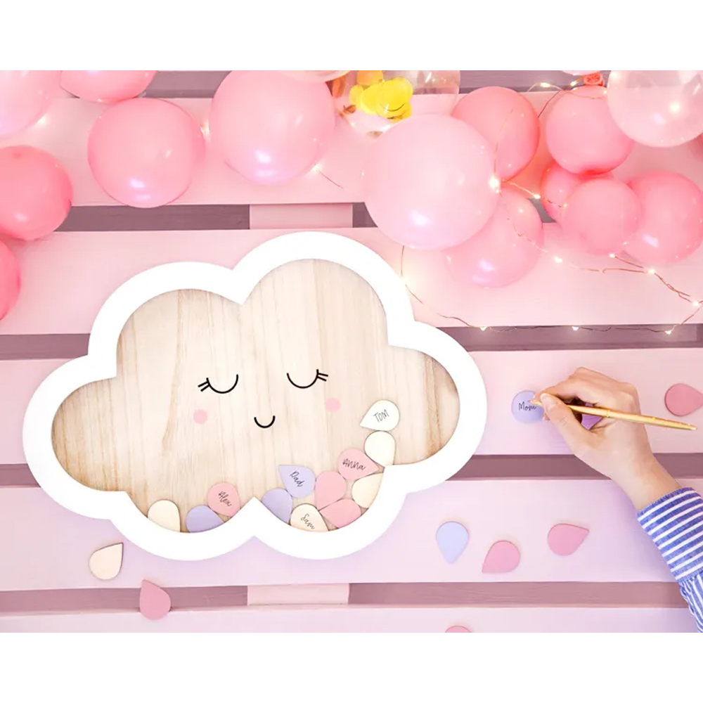 WOODEN GUEST BOOK - CLOUD 30.5X43CM - Image 3