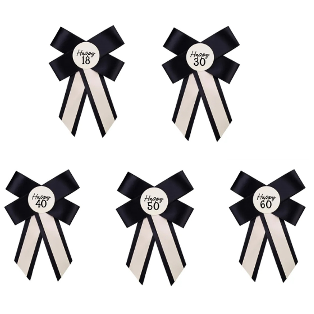 ROSETTE FOR BIRTHDAY CREAM BLACK 11X17CM