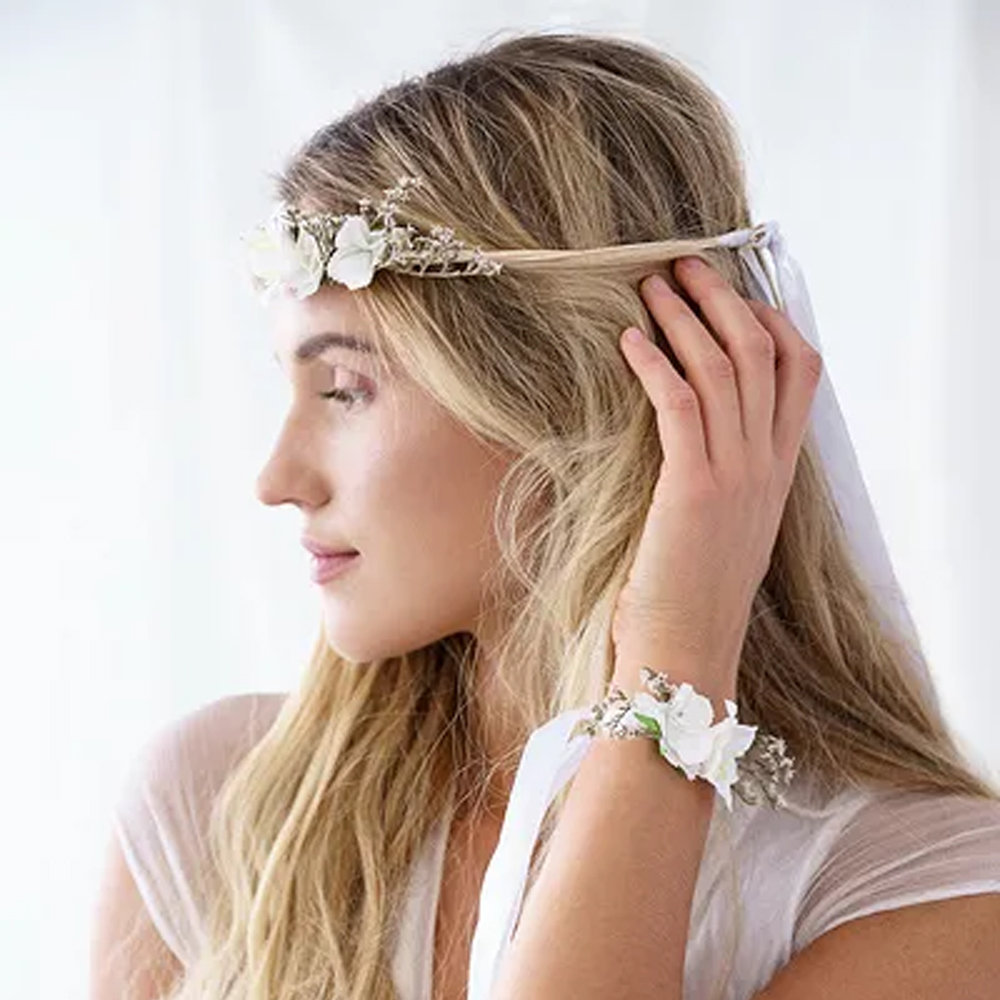 FLOWER WRIST CORSAGE WHITE - Image 3