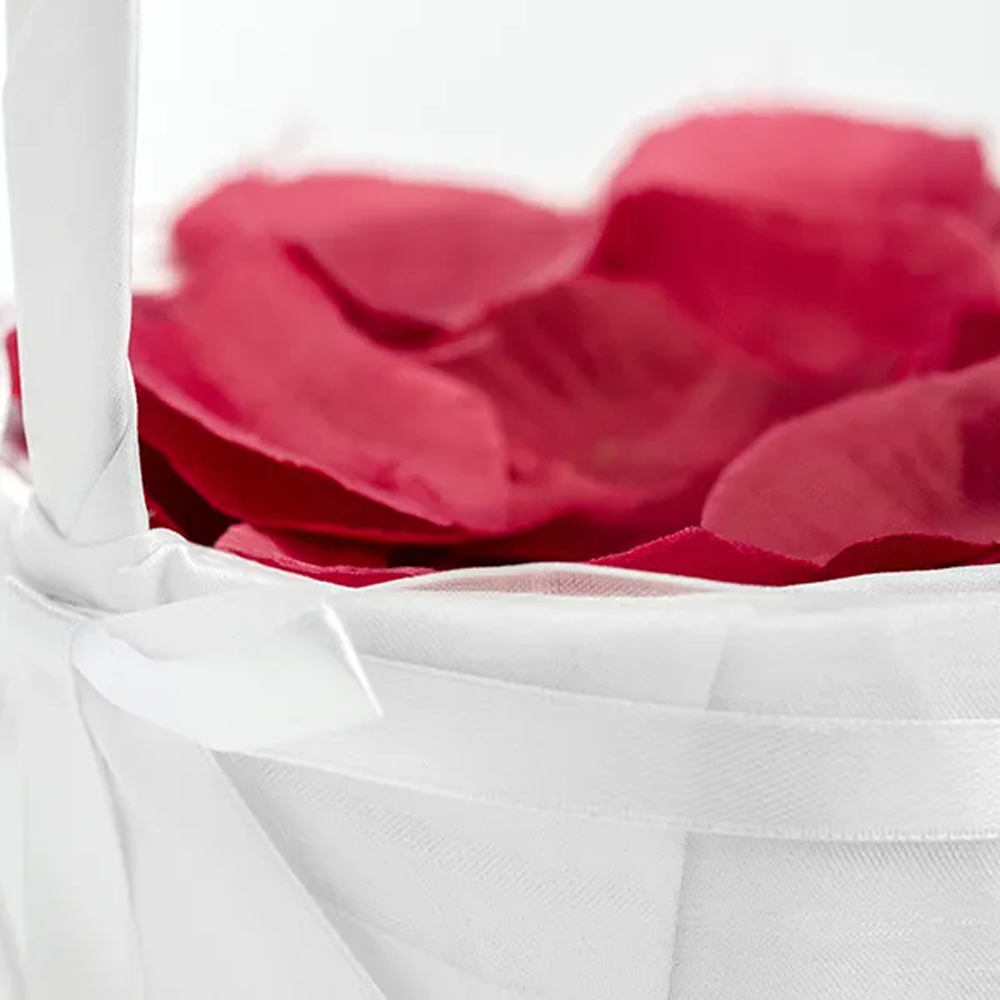 WEDDING BASKET FOR ROSE PETALS OR COINS WHITE - Image 2