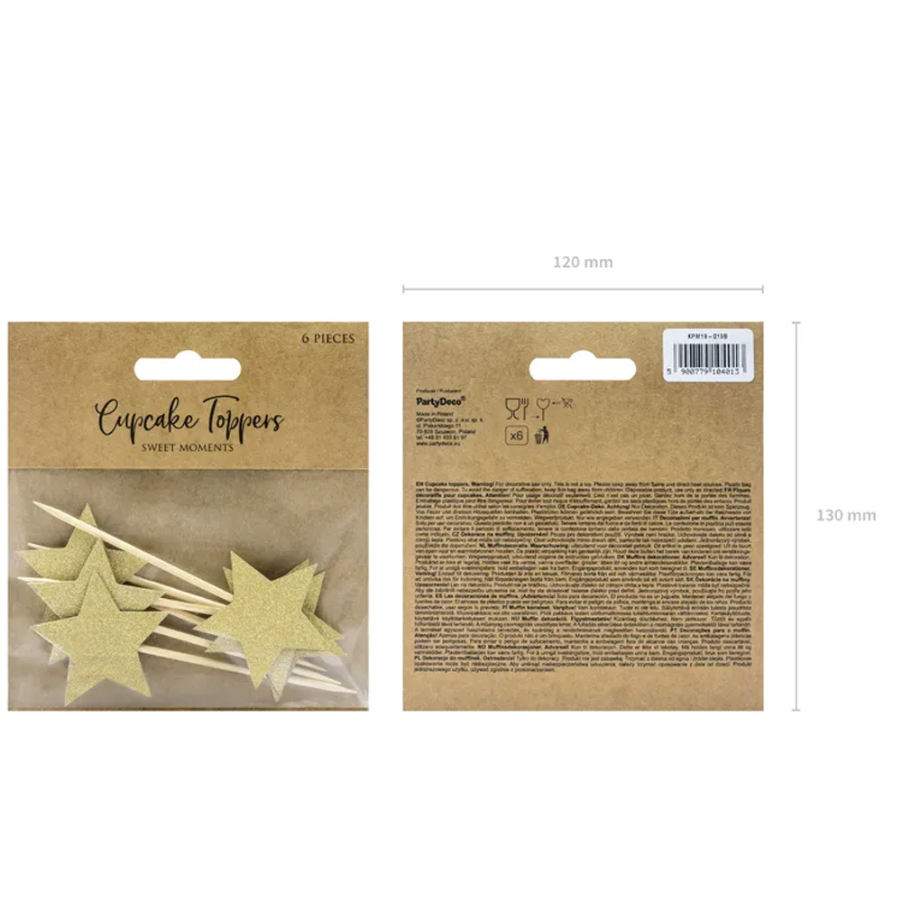 CUPCAKE TOPPERS - STARS 11.5CM 6PCS - Image 5