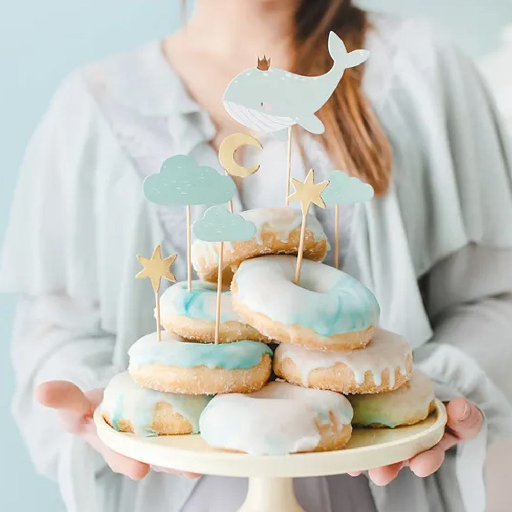 CUPCAKE TOPPERS - WHALE 11-13.5CM 7PCS - Image 2
