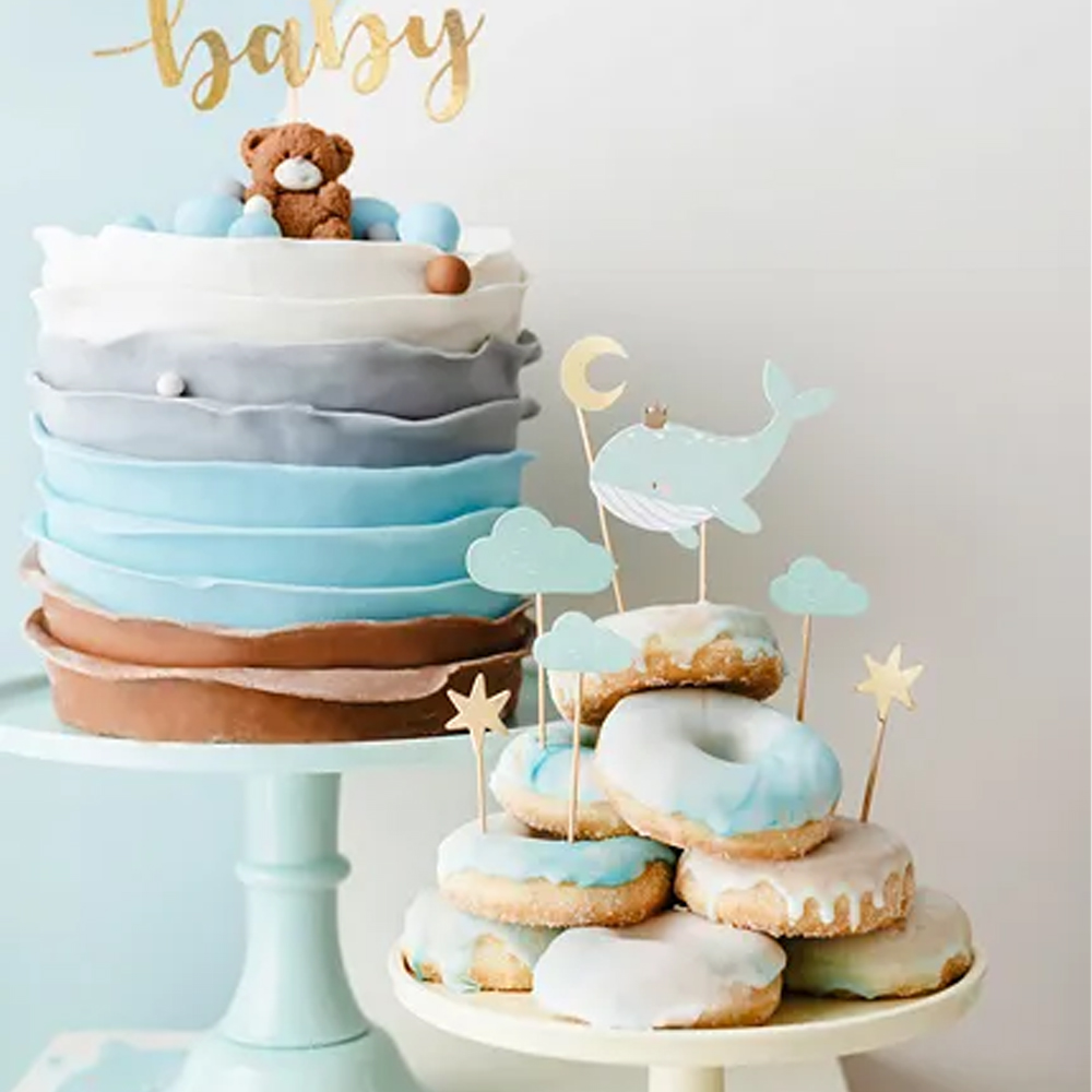 CUPCAKE TOPPERS - WHALE 11-13.5CM 7PCS - Image 3