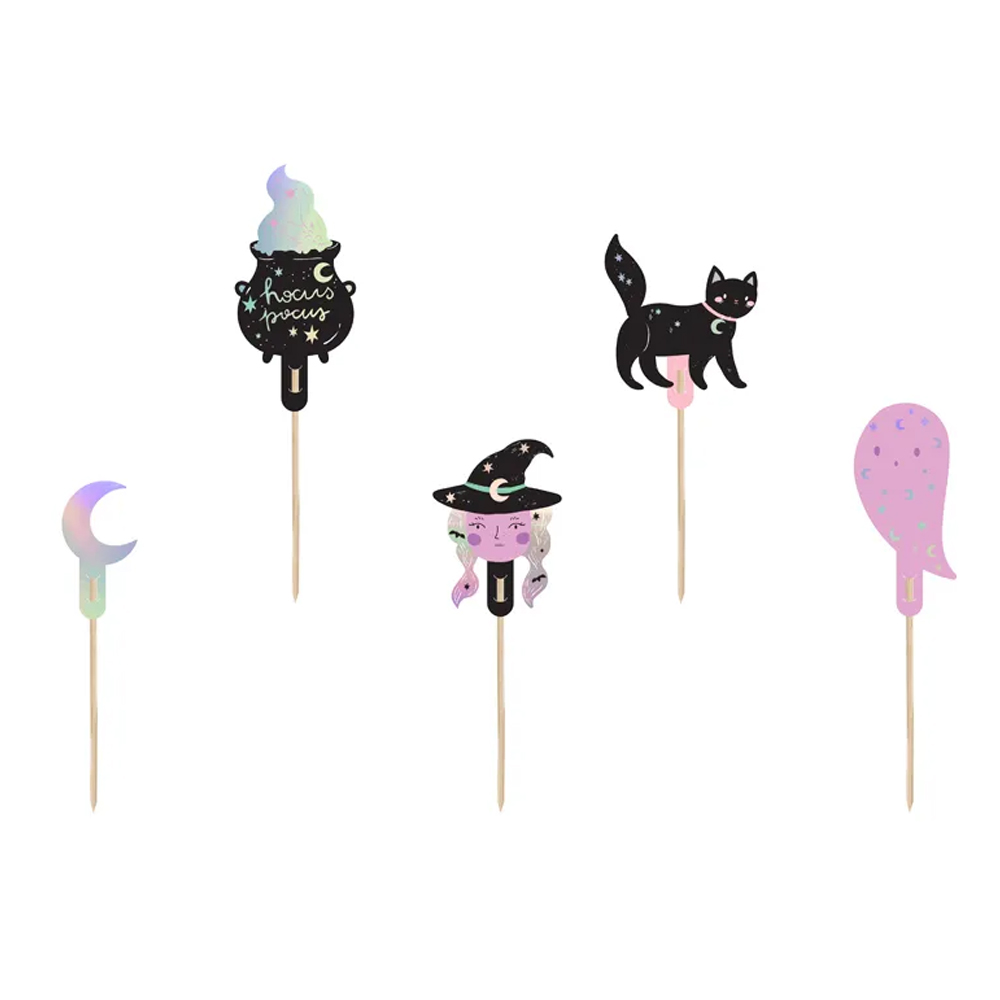 CUPCAKE TOPPERS HALLOWEEN 14CM MIX 6PCS