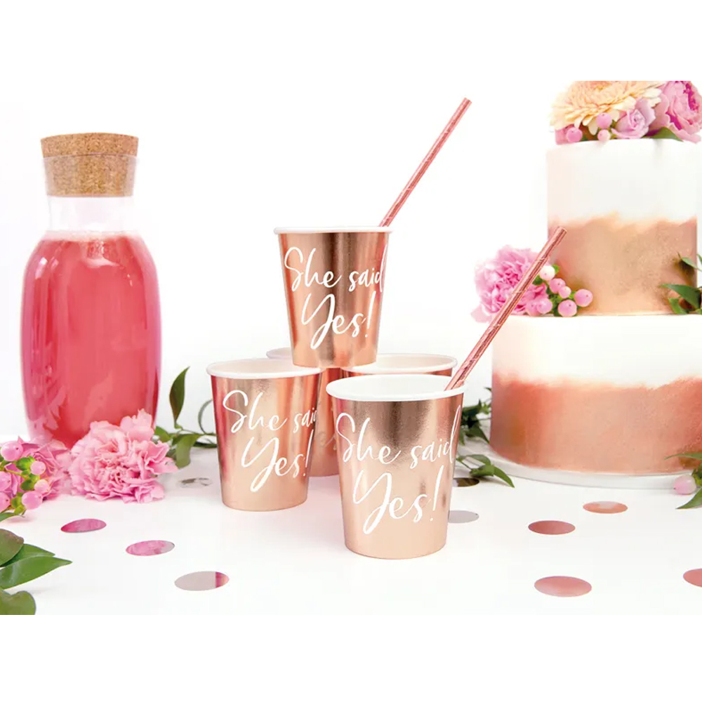 CUPS SHE SAID YES ROSE GOLD 220ML 6PCS - Image 2