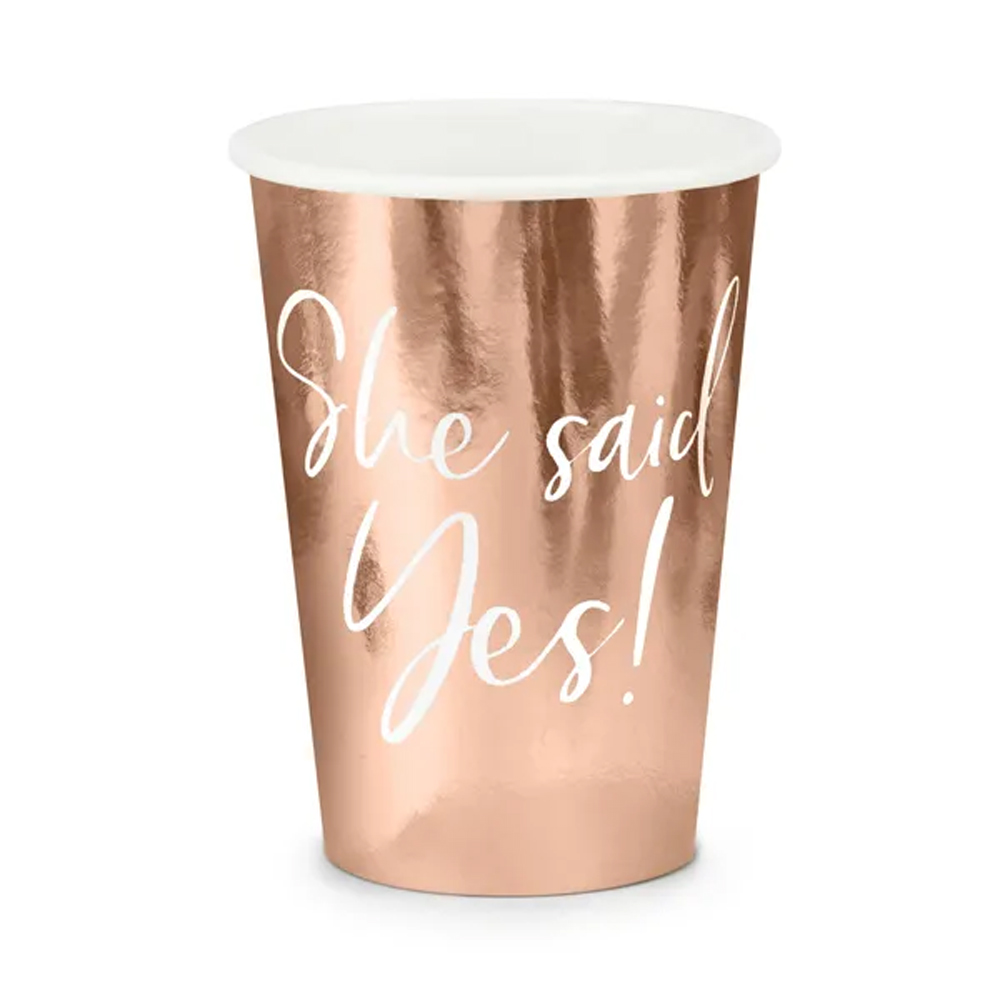 CUPS SHE SAID YES ROSE GOLD 220ML 6PCS