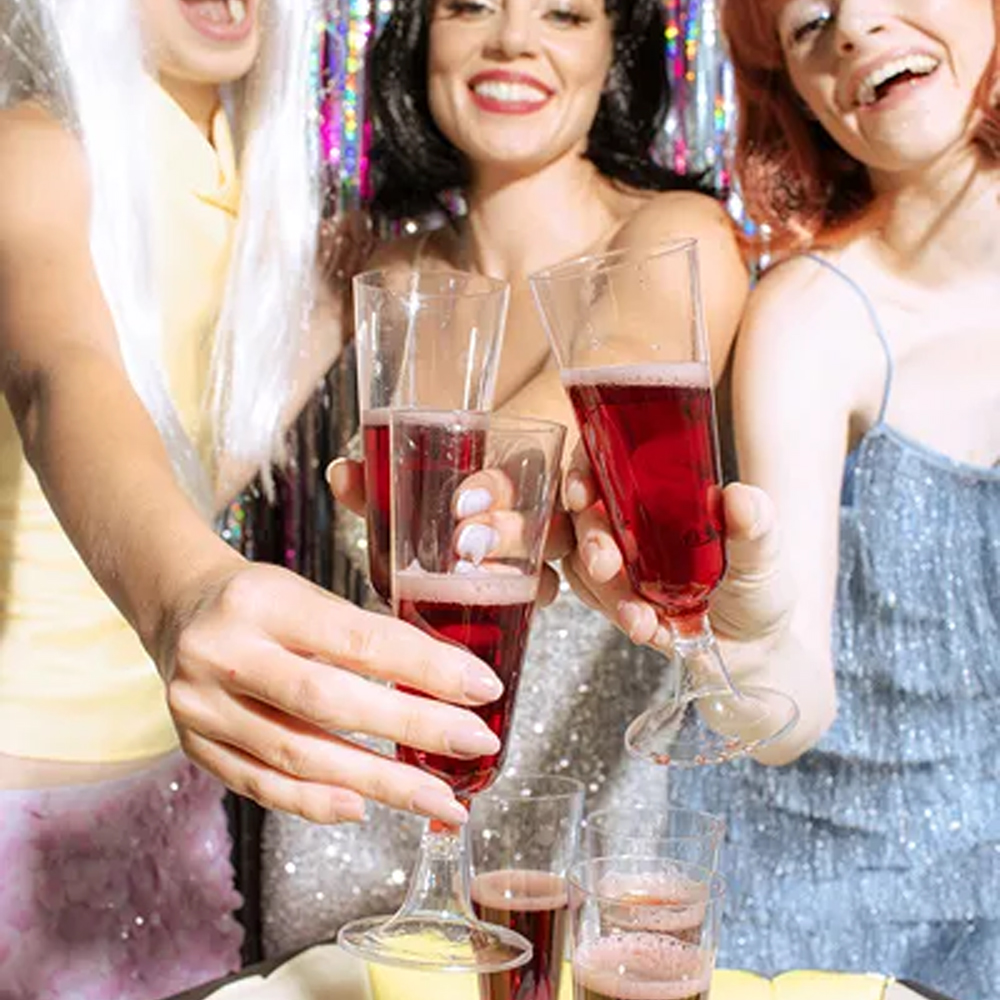 PLASTIC CHAMPAGNE GLASSES 150ML 8PCS - Image 4