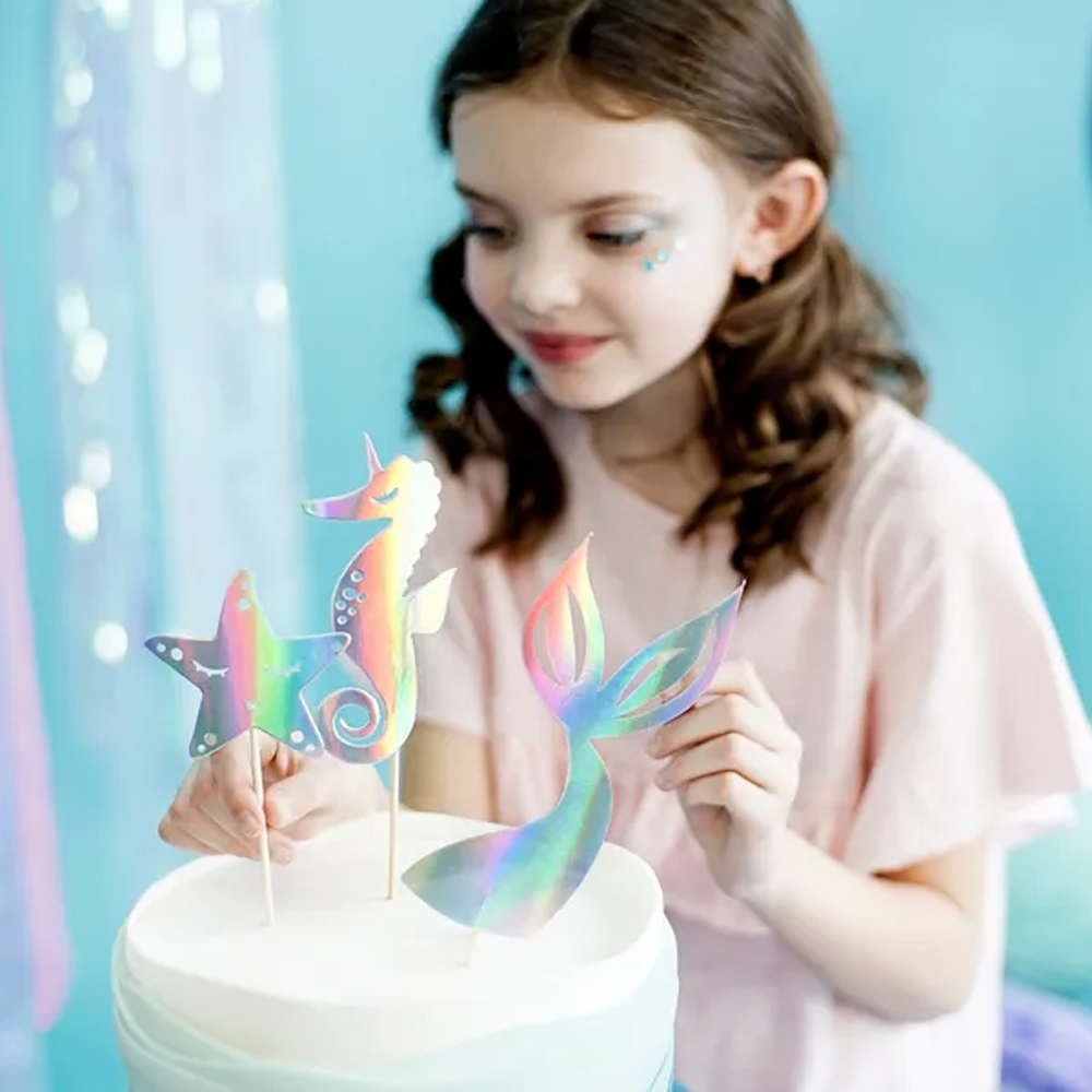 CAKE TOPPERS MERMAID IRIDESCENT 24.5CM 3PCS - Image 2