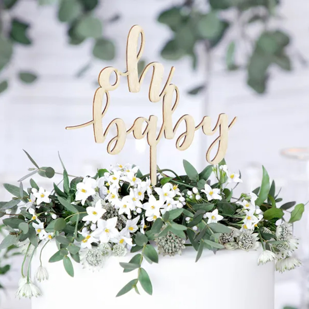 WOODEN TOPPER OH BABY 17CM - Image 2