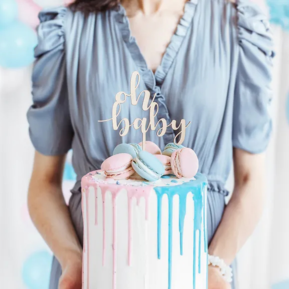 WOODEN TOPPER OH BABY 17CM - Image 3