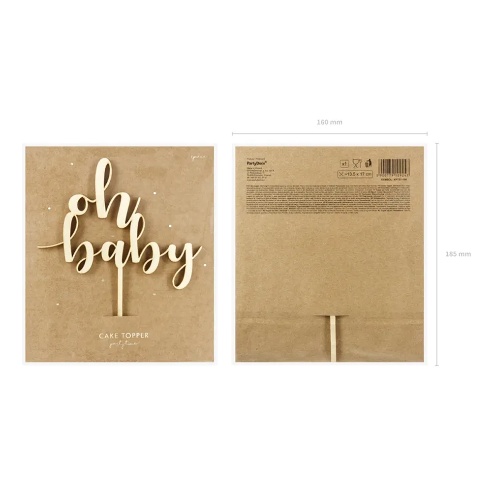 WOODEN TOPPER OH BABY 17CM - Image 5