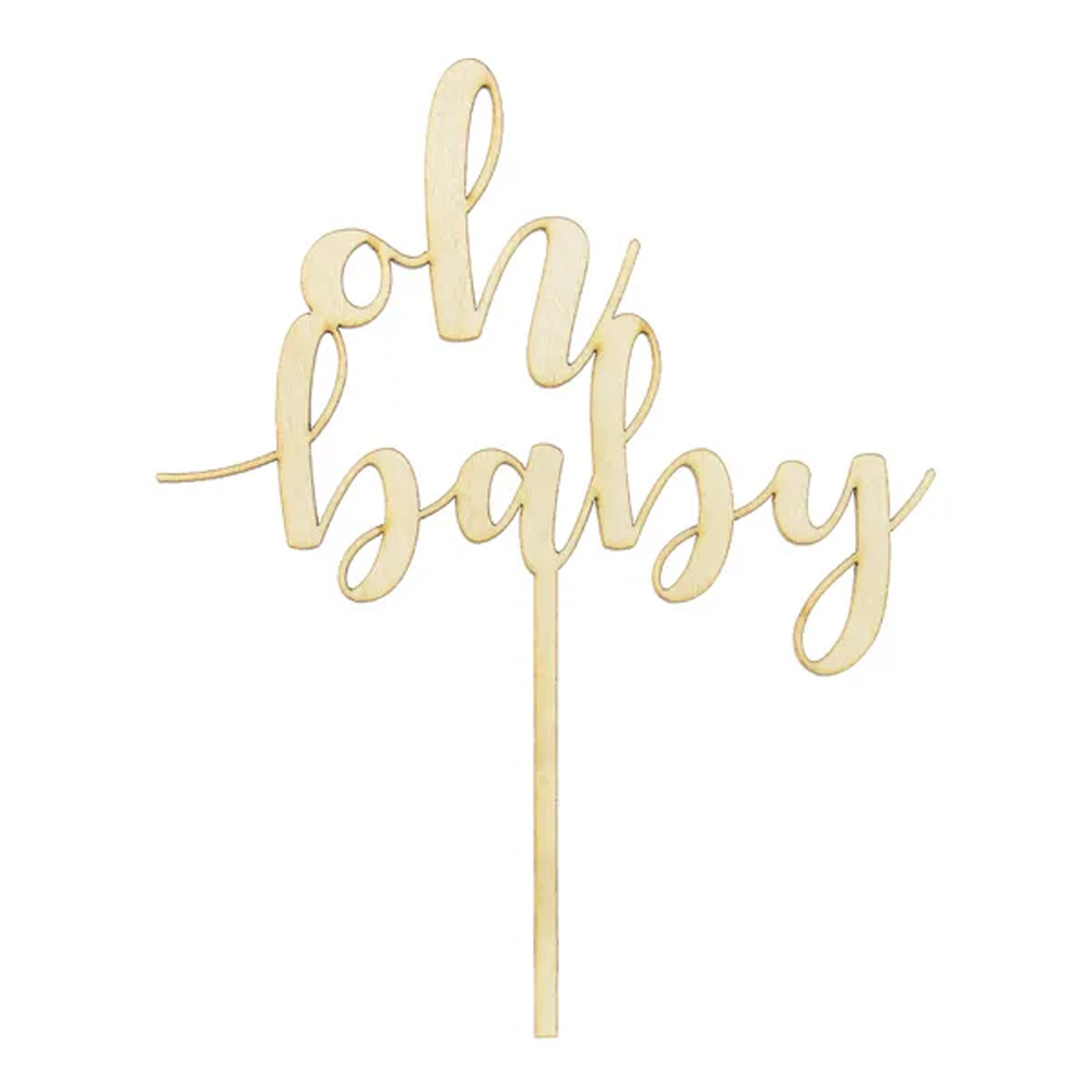 WOODEN TOPPER OH BABY 17CM