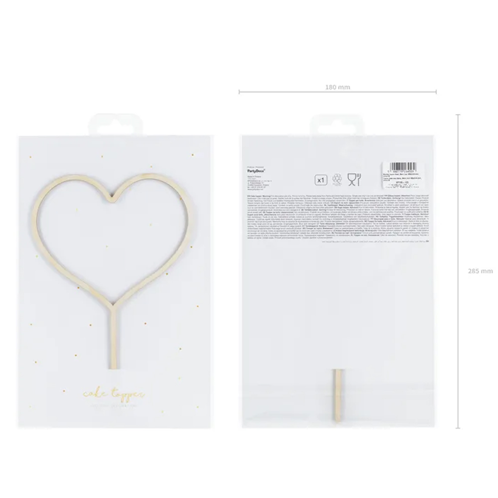 WOODEN TOPPER HEART 23CM - Image 3