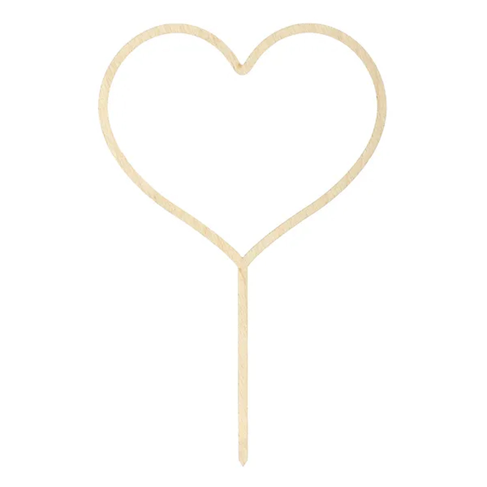 WOODEN TOPPER HEART 23CM