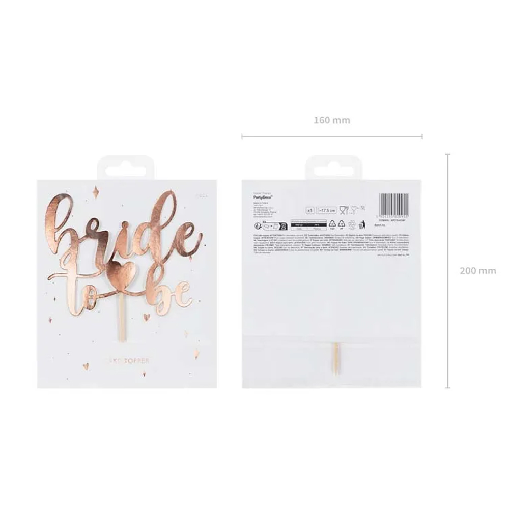 CAKE TOPPER BRIDE TO BE ROSE GOLD 17.5CM - Image 6