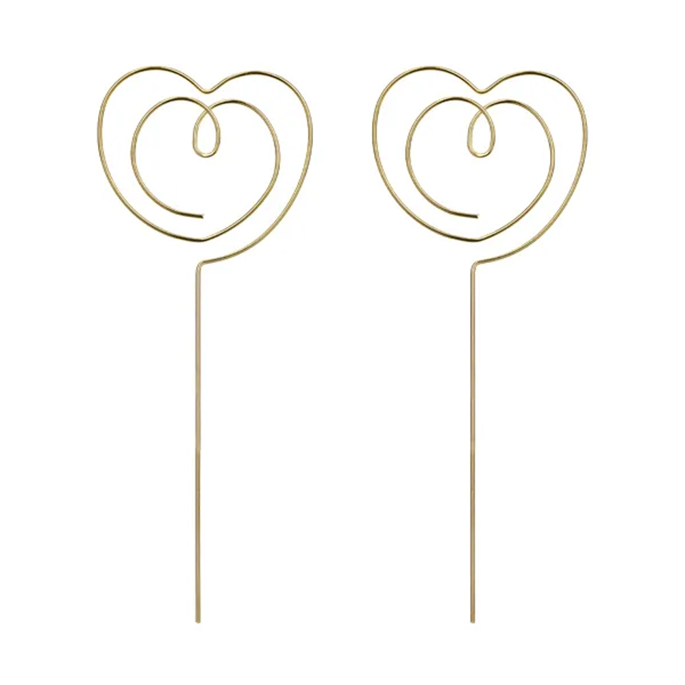 HEART TOPPERS GOLD 12 X 4.5CM 2PCS