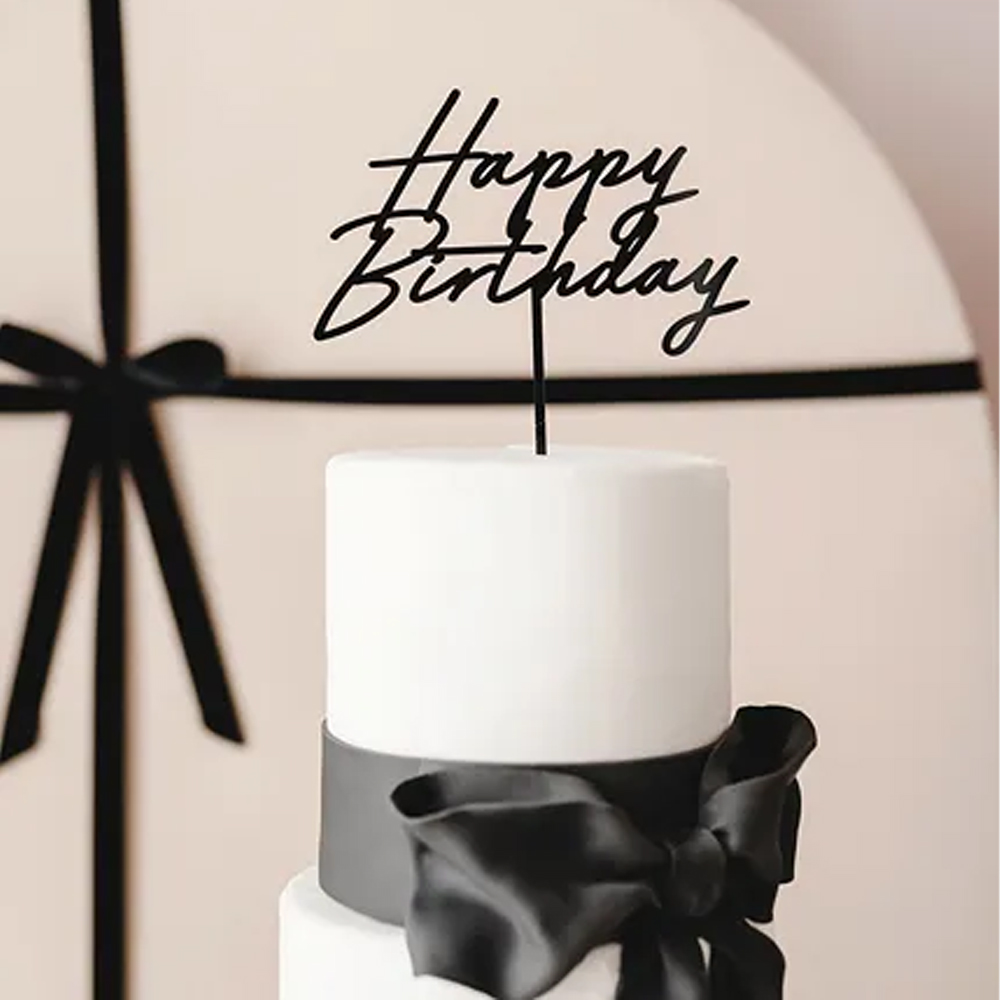 ACRYLIC CAKE TOPPER HAPPY BIRTHDAY 16.5CM - Image 2