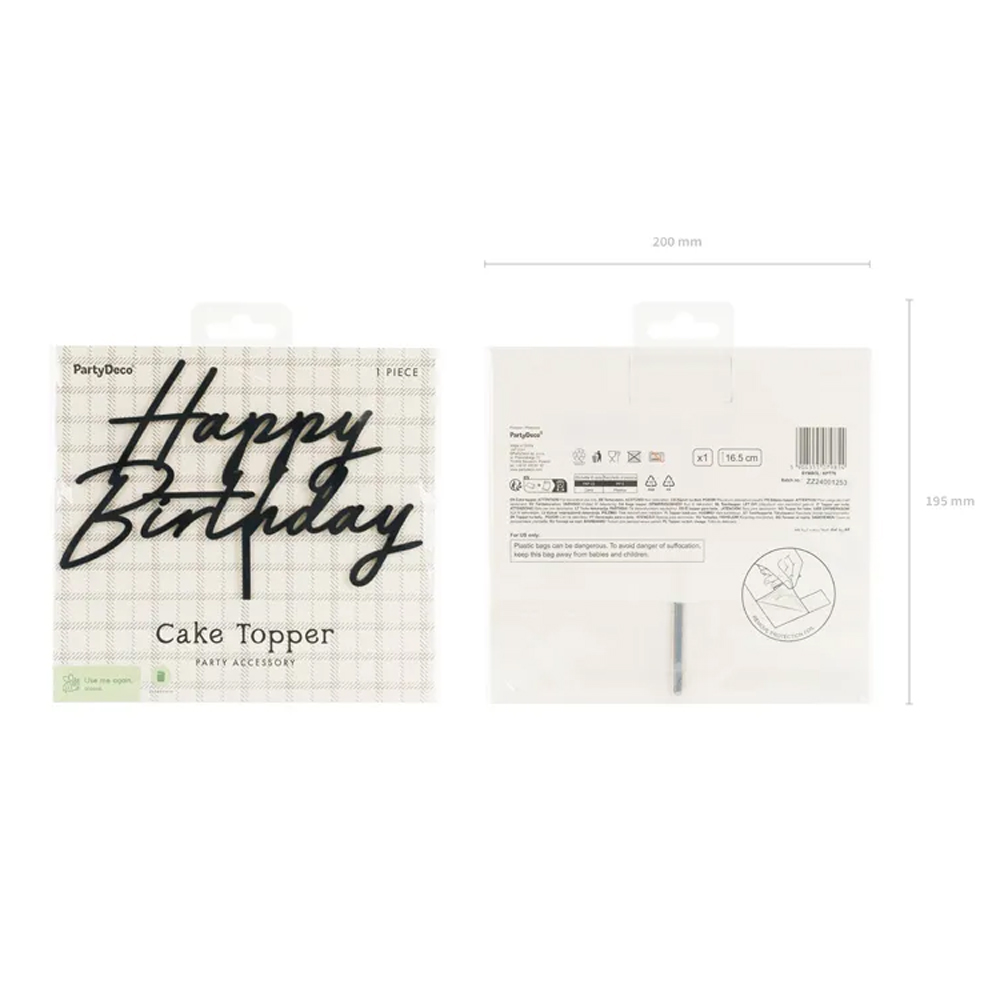 ACRYLIC CAKE TOPPER HAPPY BIRTHDAY 16.5CM - Image 9