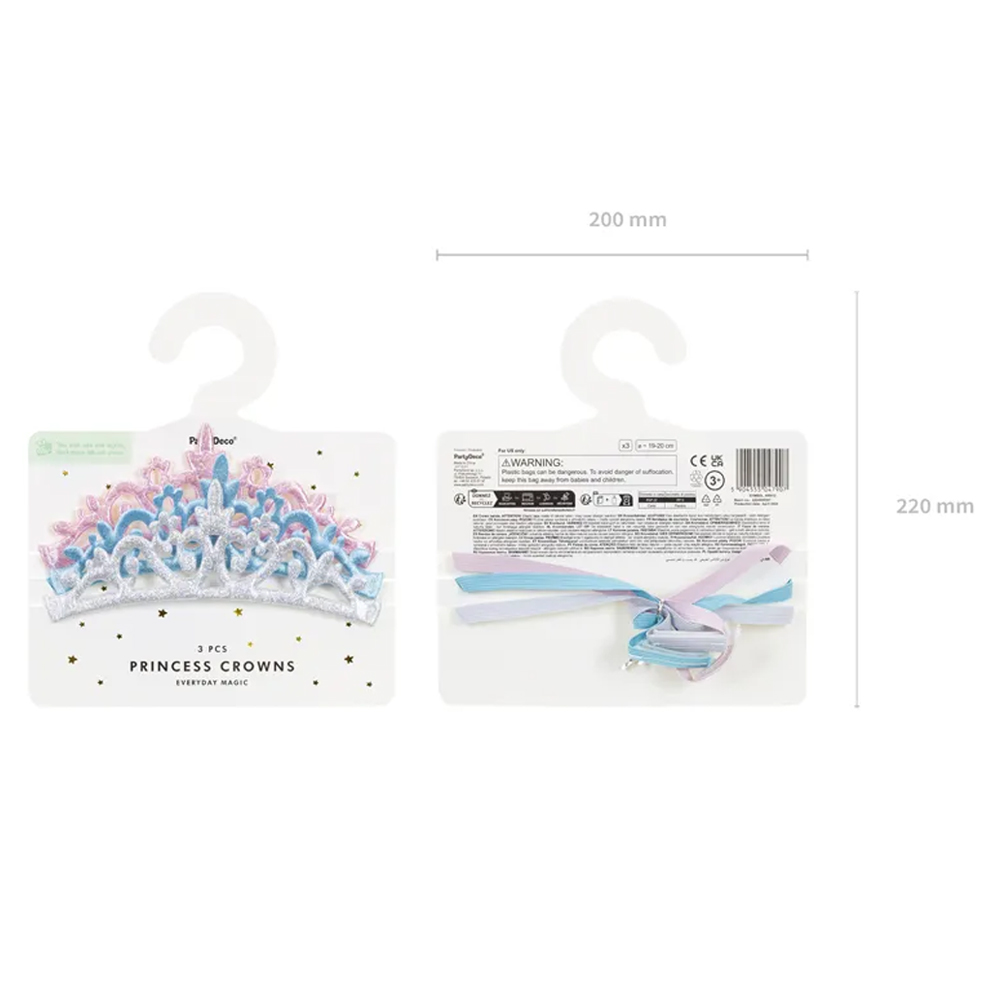 PRINCESS CROWNS DIAMETER 19-20CM 3PCS - Image 3