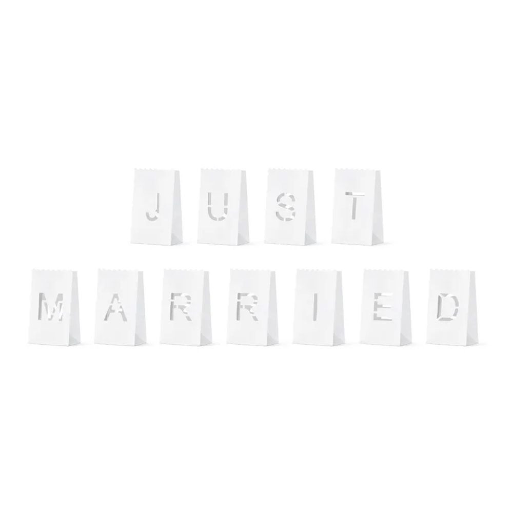 LANTERNS CANDLES BAGS - JUST MARRIED 11.5X19X7CM