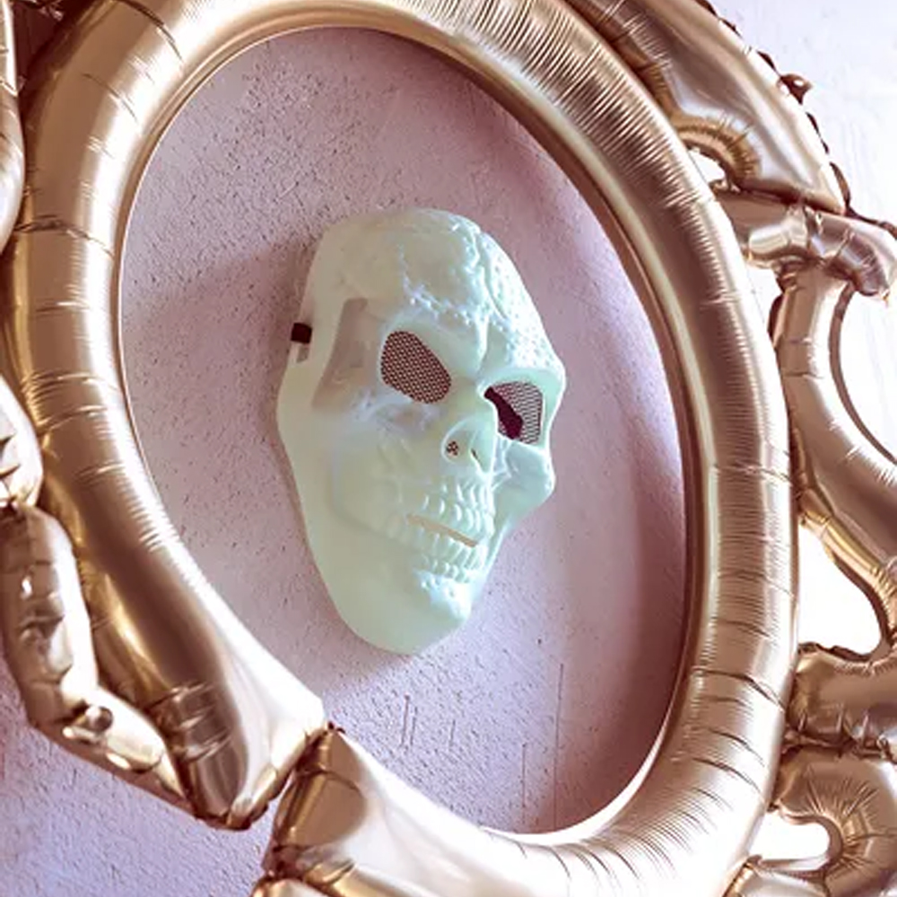 GLOW IN THE DARK SKULL MASK 17X27CM - Image 2