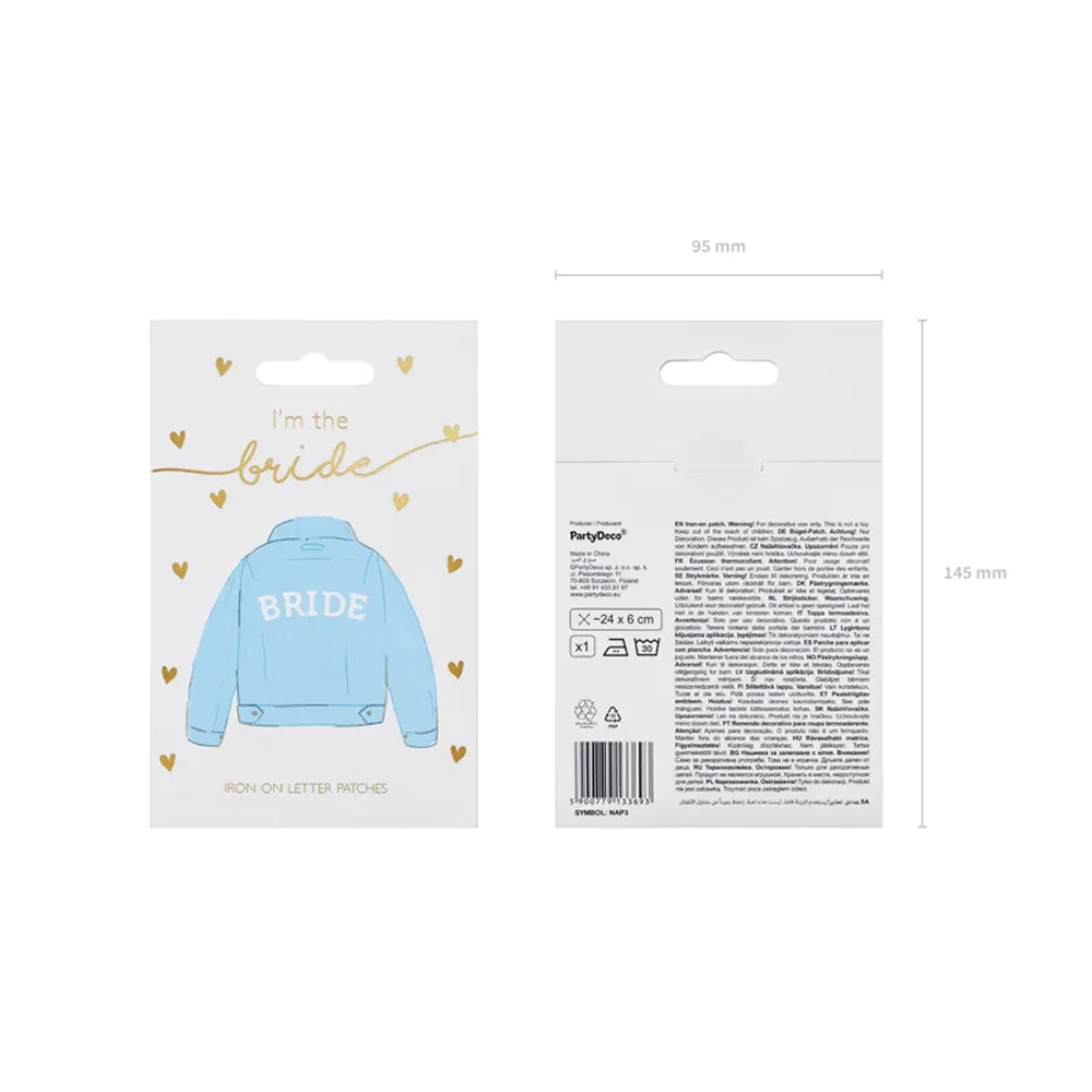 IRON ON PATCH BRIDE WHITE 24X6CM - Image 4
