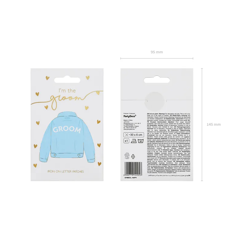 IRON ON PATCH GROOM WHITE 30X6CM - Image 6
