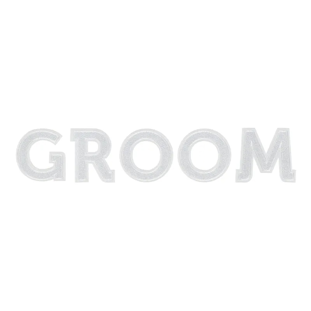 IRON ON PATCH GROOM WHITE 30X6CM