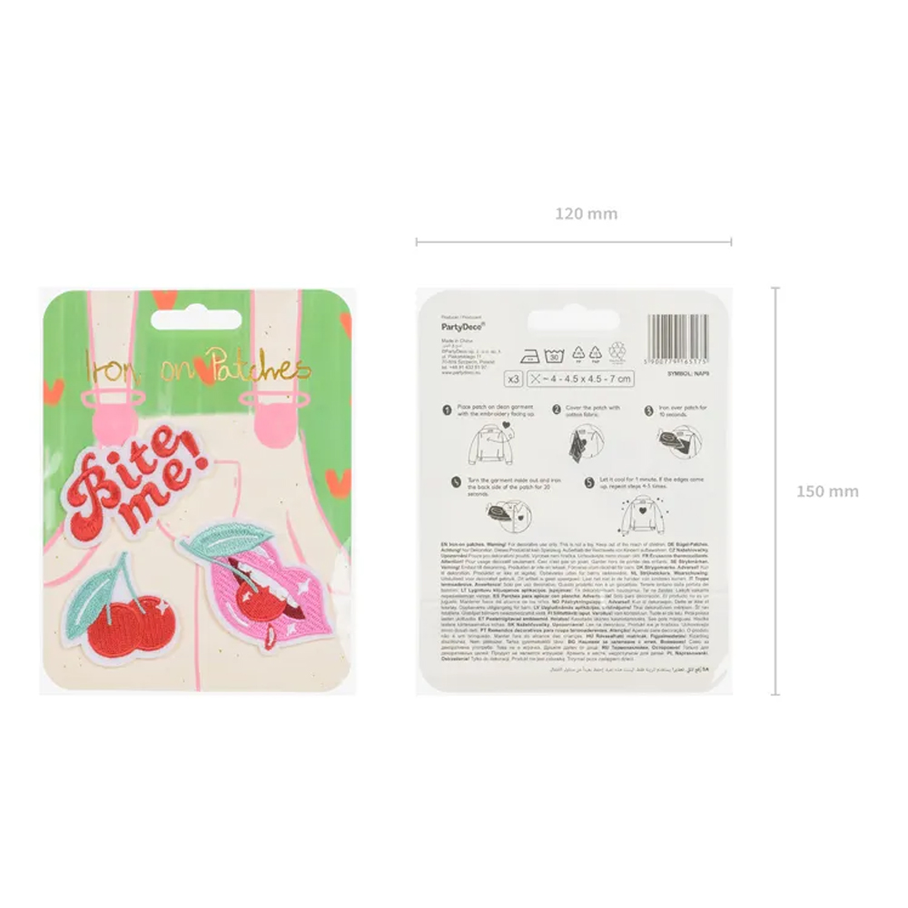 IRON ON PATCHES BITE ME MIX 4-4.5X4.5-7CM 3PCS - Image 5