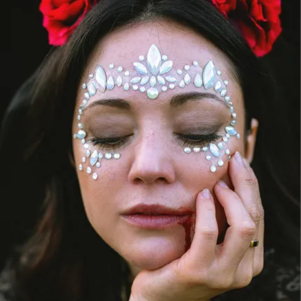 FACE DECORATION CRYSTALS GLOW IN THE DARK DESIGN 1 15X9CM - Image 2