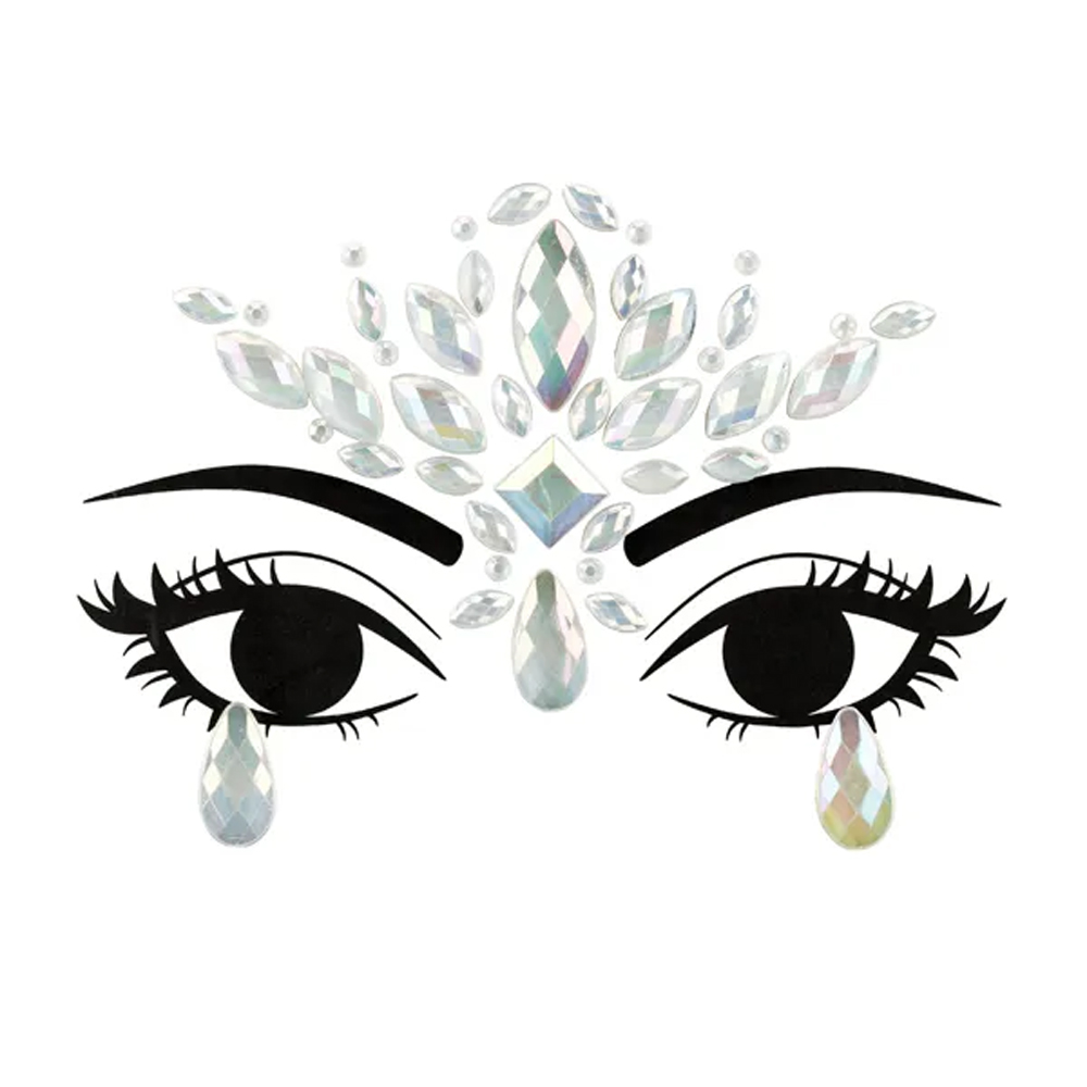 FACE DECORATION CRYSTALS GLOW IN THE DARK 9.5X8.5CM