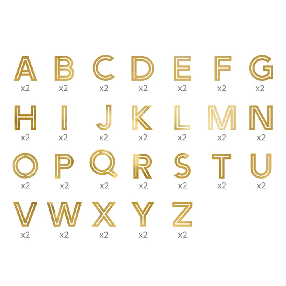 ALPHABET STICKERS GOLD 4CM 6PCS - Image 3